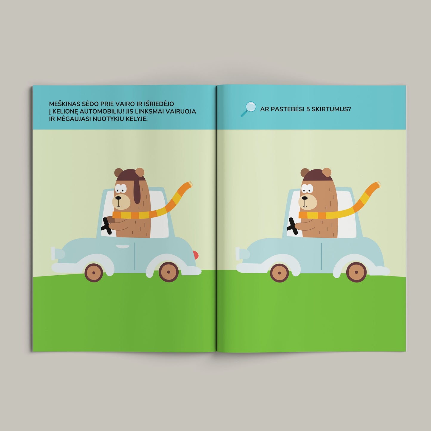 Книга с наклейками. Найдите 5 отличий.
