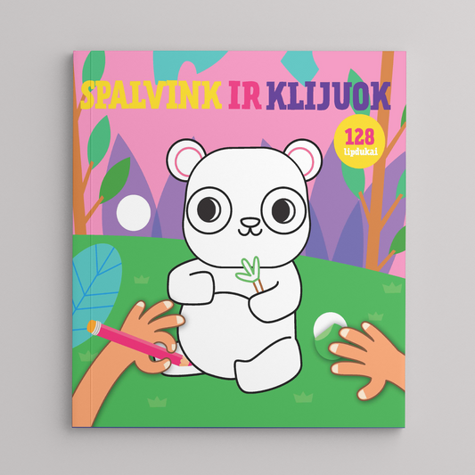 Spalvink ir klijuok. Panda