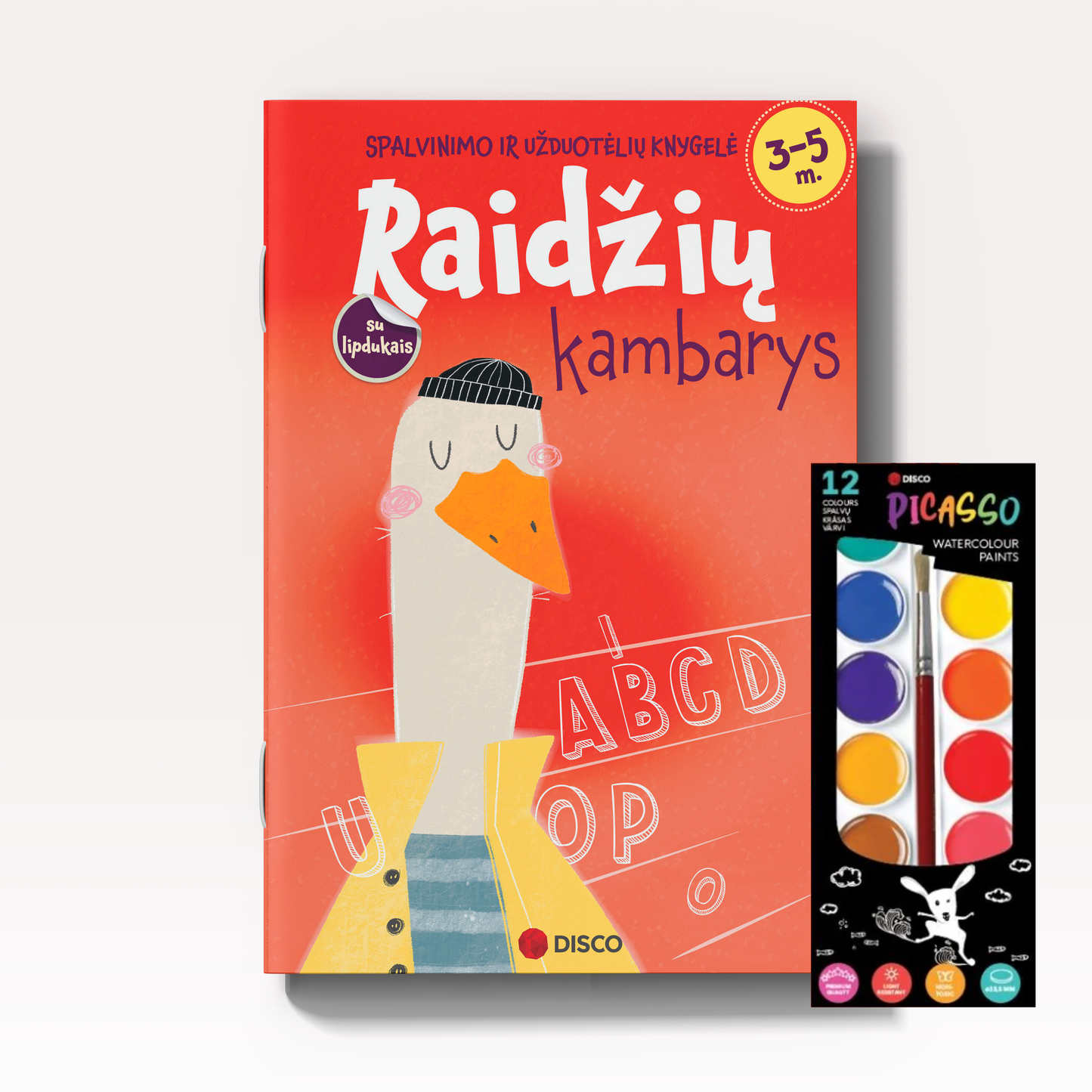 Книжка с заданиями и акварель