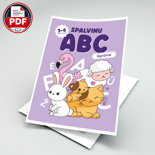 Spalvinu ABC – skaitmeninė spalvinimo knygelė (PDF)