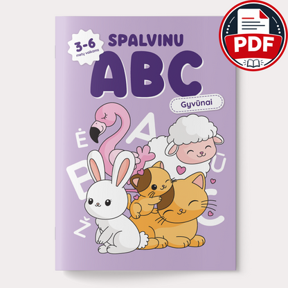 Spalvinu ABC – skaitmeninė spalvinimo knygelė (PDF)
