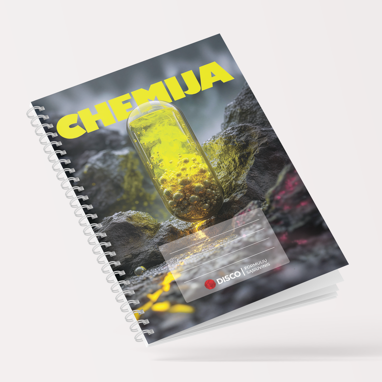 Formulių sąsiuvinis chemijai, 50 l., langeliais, su spirale