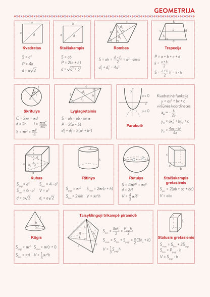 Formulių sąsiuvinis matematikai DISCO, 50 l., langeliais, su spirale