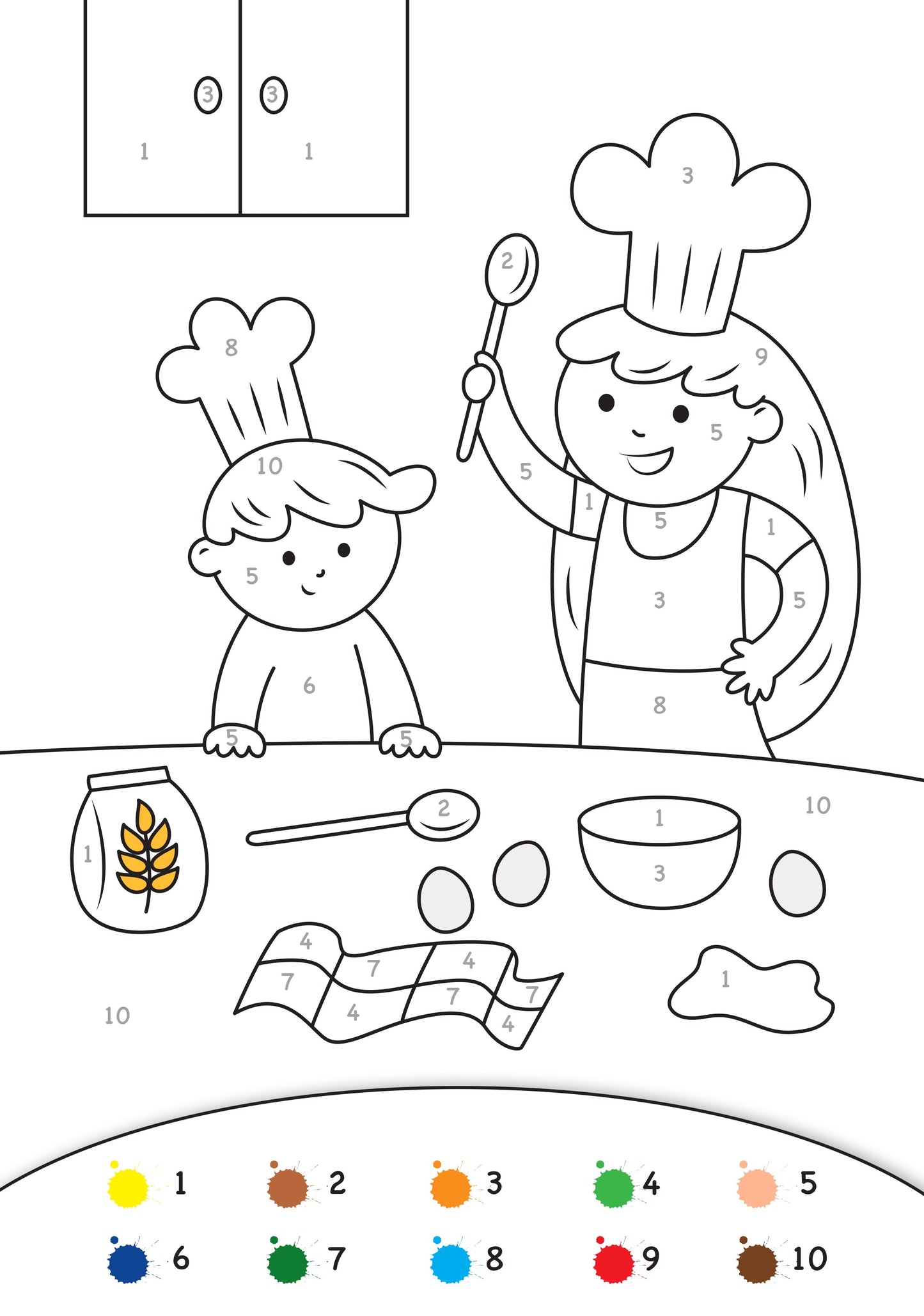 Coloring book "Colored numbers", book 1