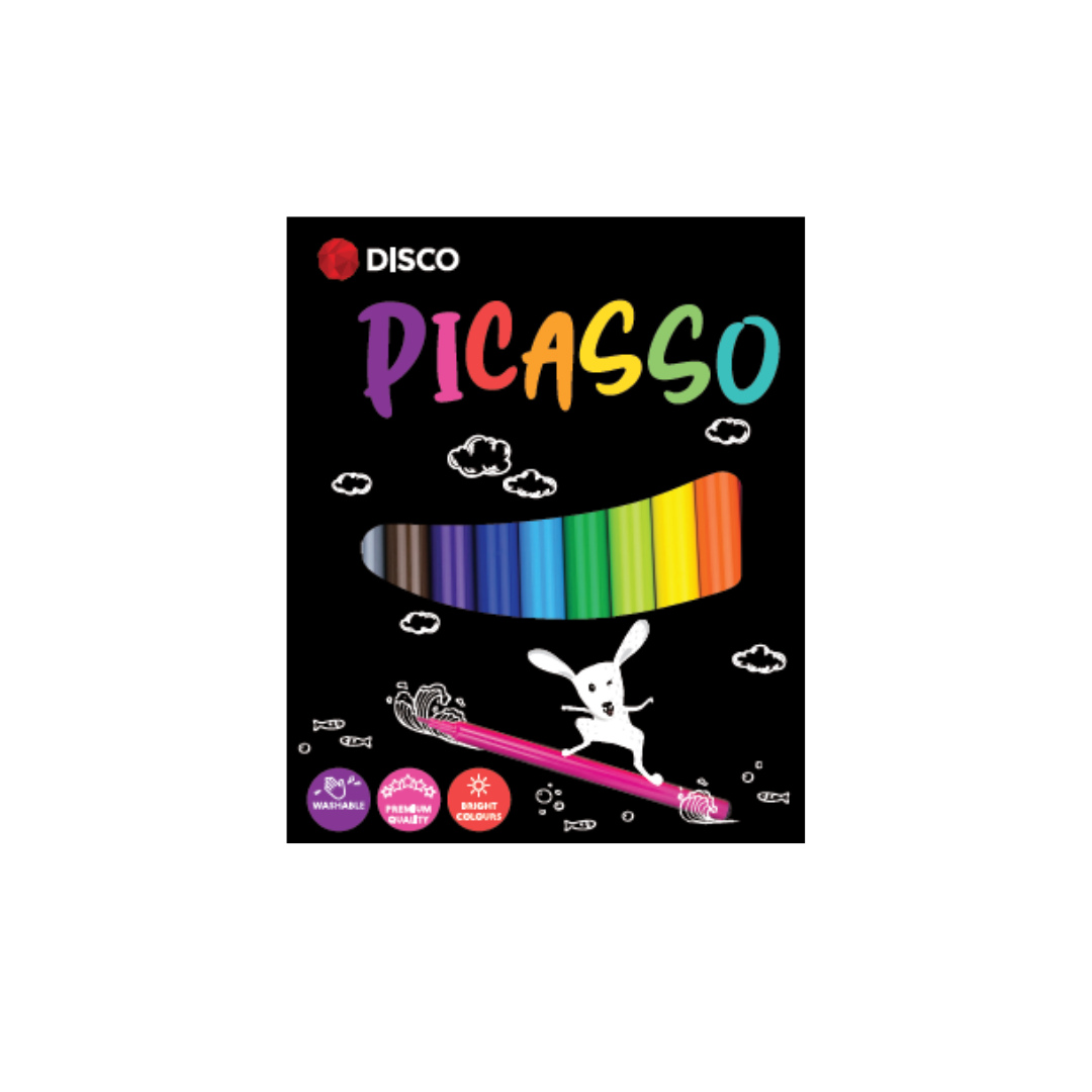 Flomasteriai DISCO PICASSO, 12 vnt.