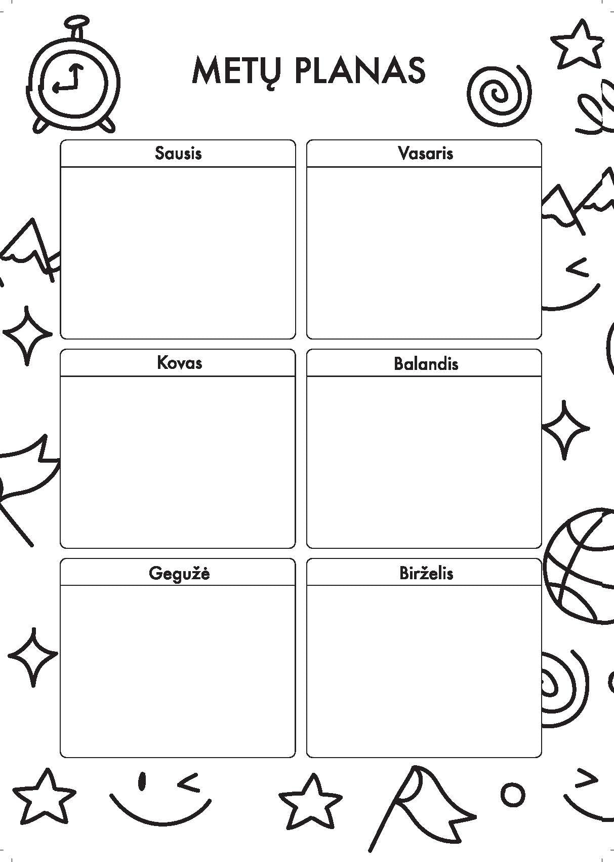 Planuoklis moksleiviams, 52 lapų, A5 formato, su spirale
