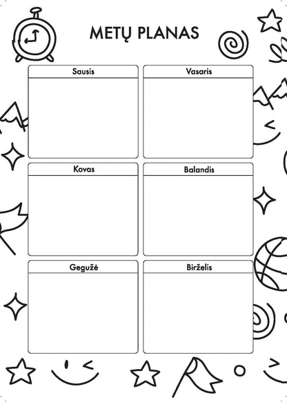 Planuoklis moksleiviams, 52 lapų, A5 formato, su spirale