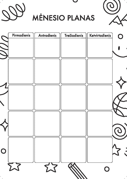 Planuoklis moksleiviams, 52 lapų, A5 formato, su spirale